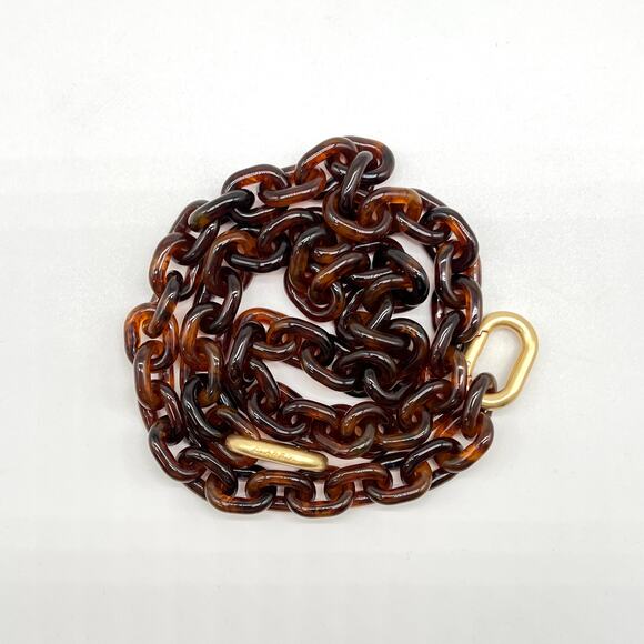 CLARE V Shoulder Chain Strap Mini Round Link Tortoise Gold Handbag Accessory NEW - Picture 10 of 12